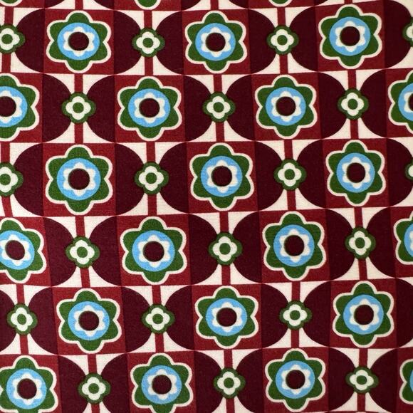 Maeve Anthropologie Pants Womens 6 Red Mod Floral Flare Stretch Zip Up Retro - Picture 3 of 14